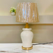 Ivory Luxe Fiber-Art Table Lamp pair