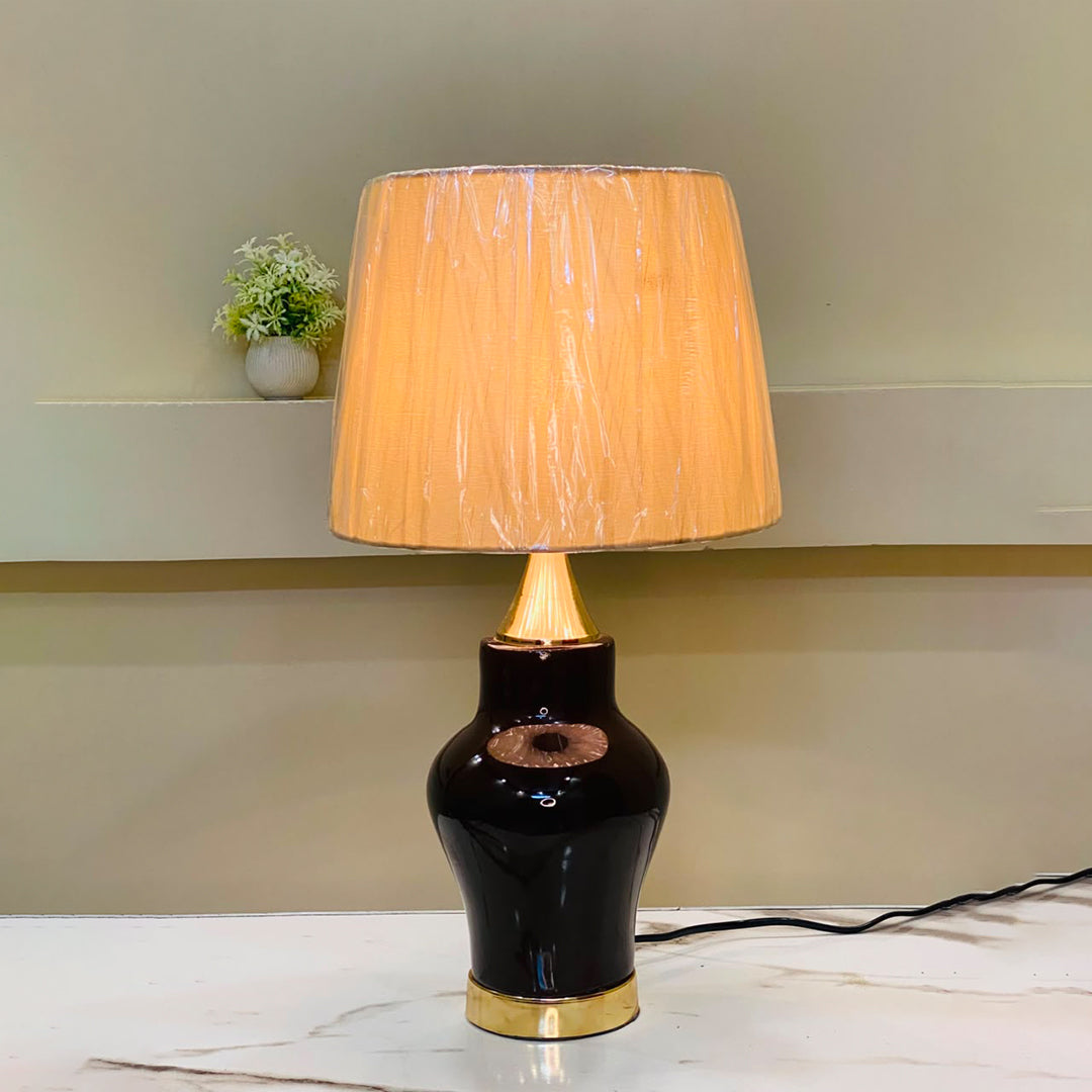 Espresso Luxe Fiber-Art Table Lamp pair