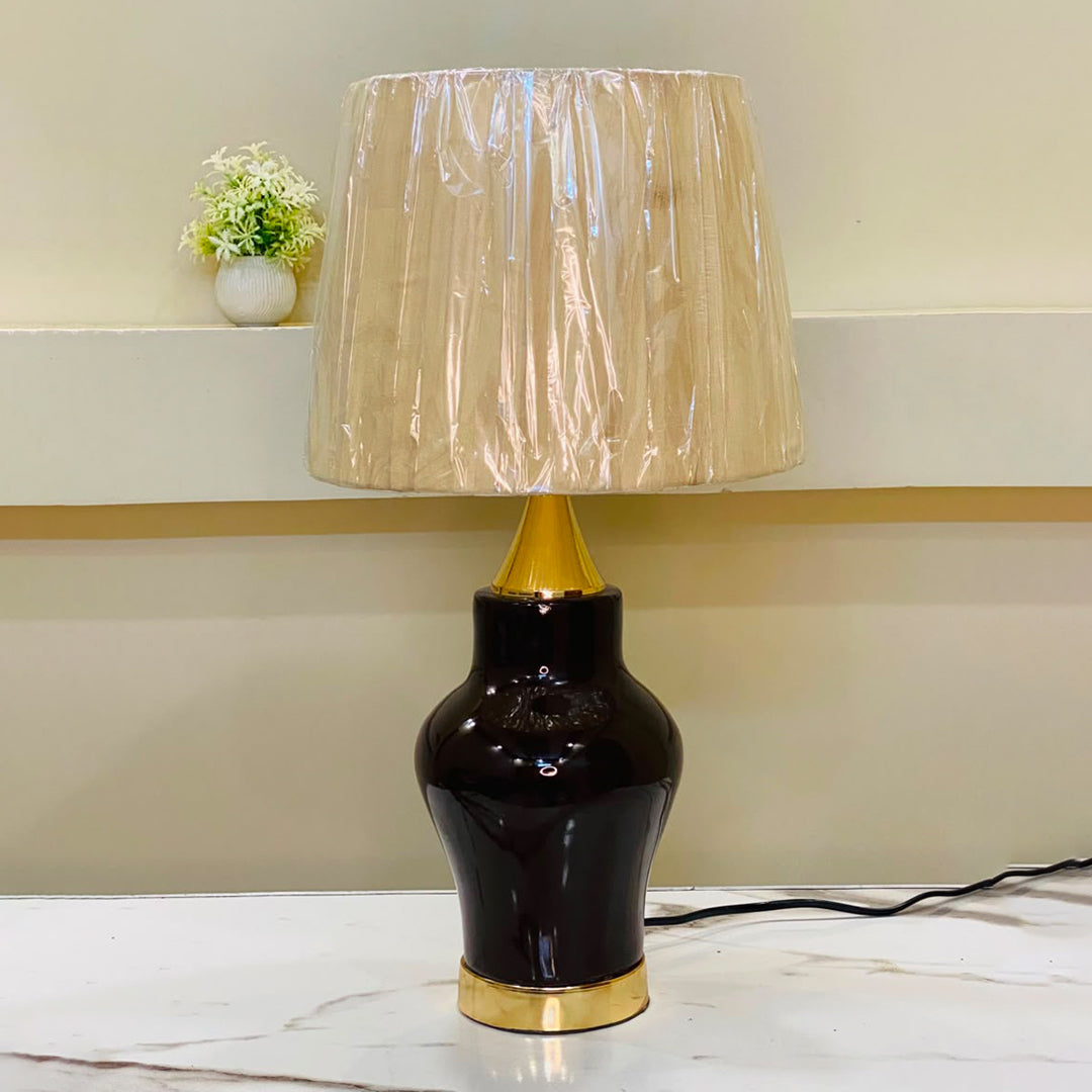 Espresso Luxe Fiber-Art Table Lamp pair