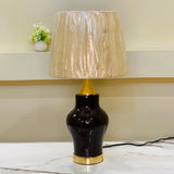 Espresso Luxe Fiber-Art Table Lamp pair