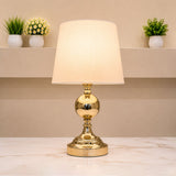 Golden Ball Table Lamp Pair