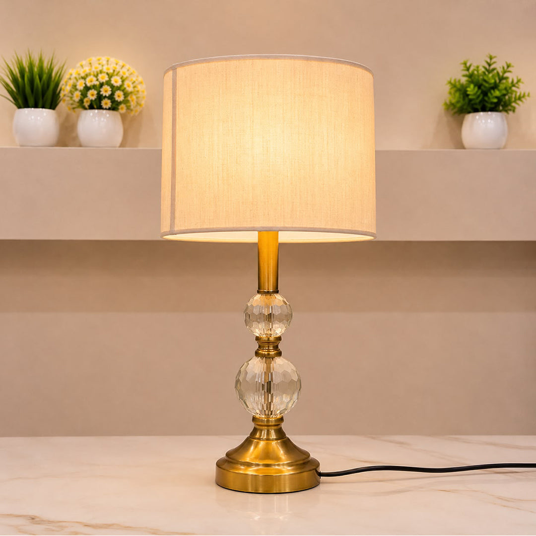 Double Ball Table Lamp Pair