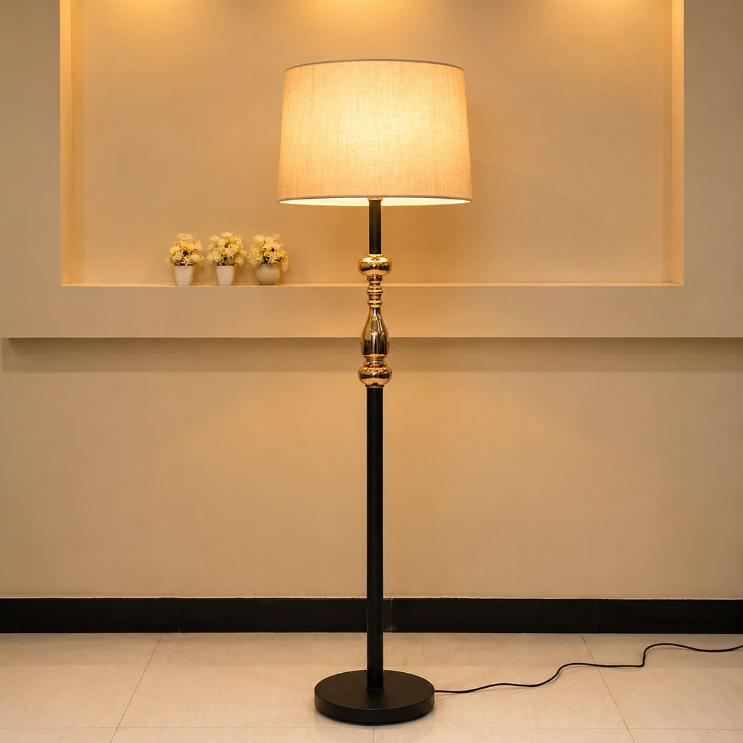 Black & Gold Ornate Standing Floor Lamp