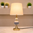Marble Ball Crystal Table Lamp Pair