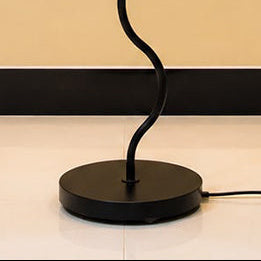 Contemporary Wavy Snake-Stem Matte Black Standing Floor Lamp