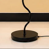 Contemporary Wavy Snake-Stem Matte Black Standing Floor Lamp