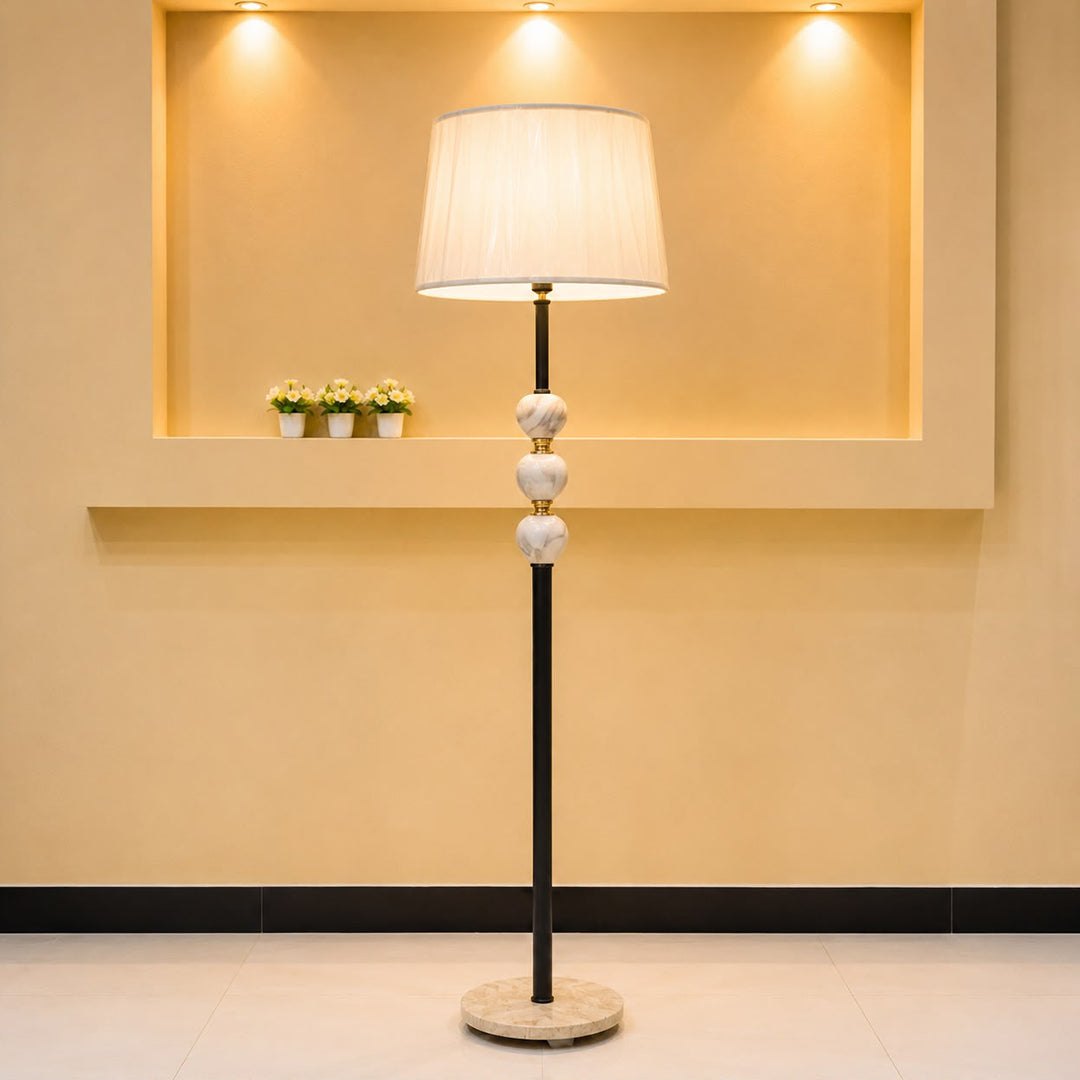 White Marble Ball Floor Lamp
