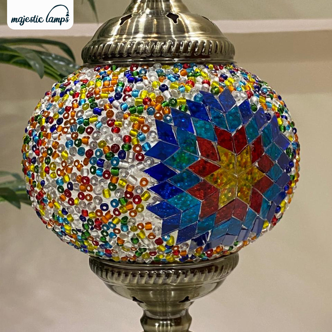 The Grand Bazaar Rainbow Turkish Table Lamp Pair
