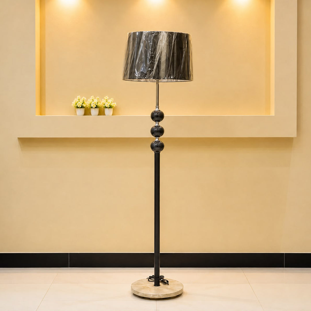 Black Marble Ball Floor Lamp