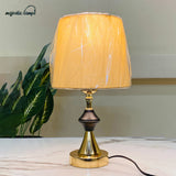 Golden Lattu Table Lamp Pair