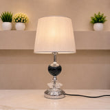 Silver Crystal Table Lamp Pair