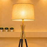 Black &amp; Gold Tripod Standing Floor Lamp
