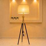 Black &amp; Gold Tripod Standing Floor Lamp