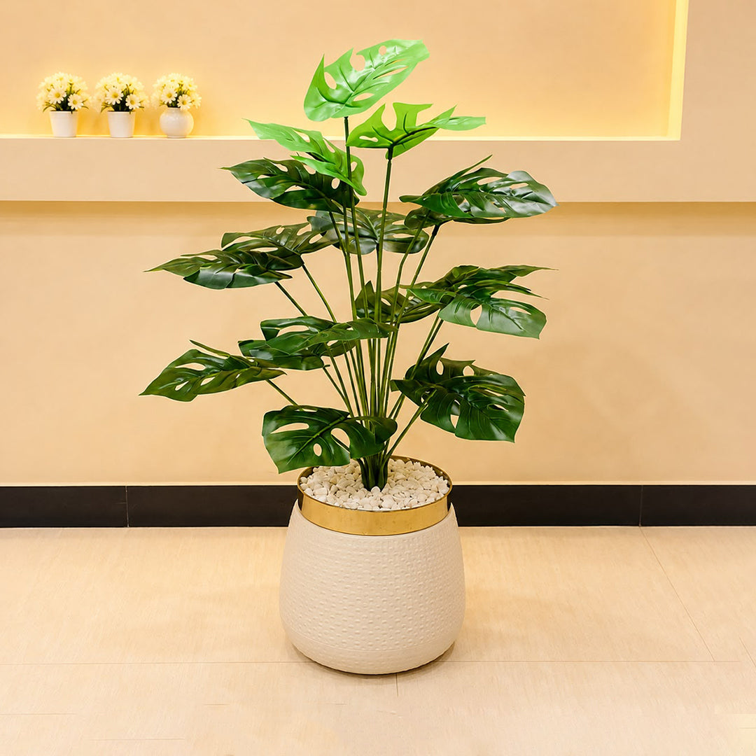 Artificial Midas Monstera Plant 3ft for Home Decor | Majestic Lamps