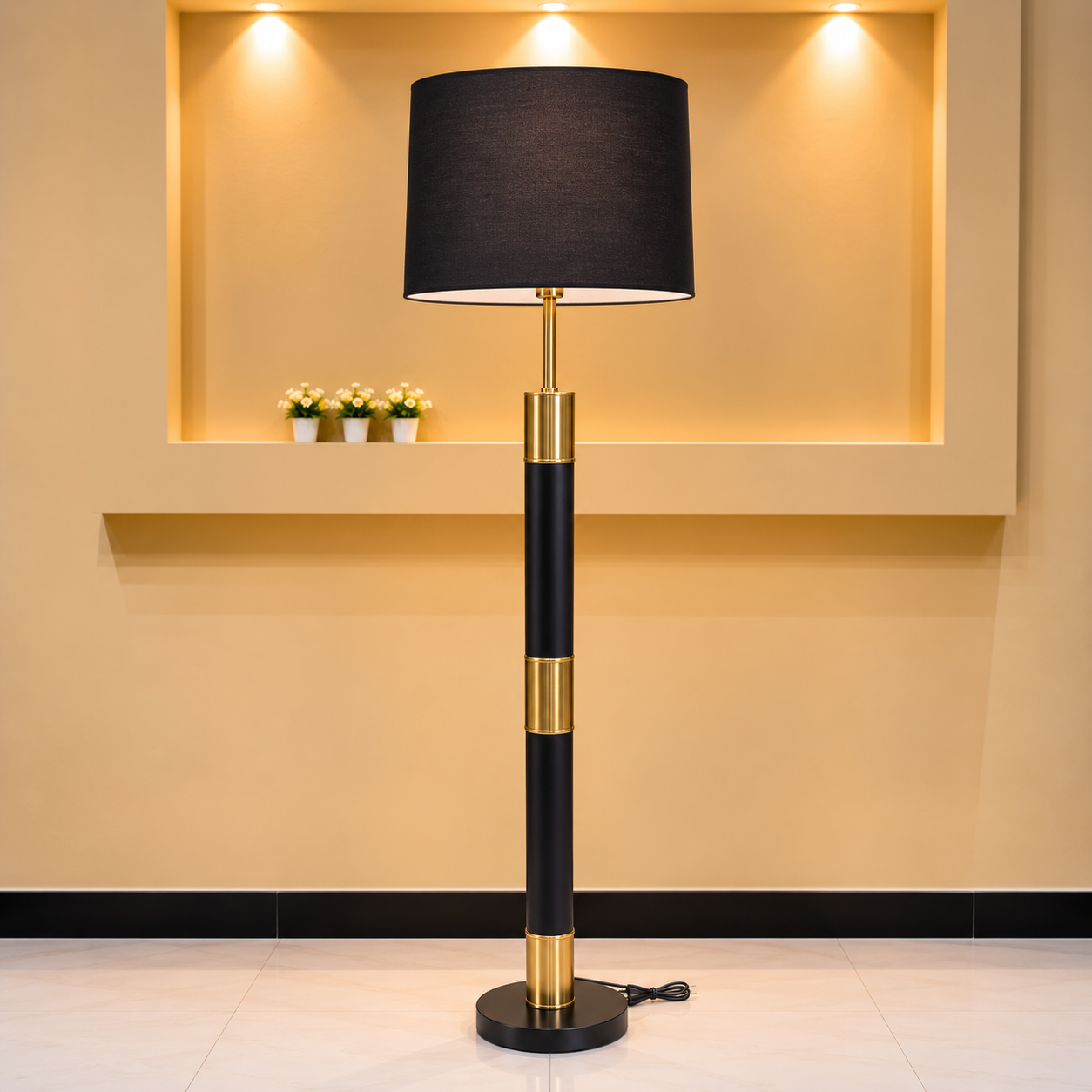 Modern Black & Gold sselender Floor Lamp