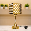 The Golden Grid Geometric Table Lamp pair