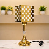The Golden Grid Geometric Table Lamp pair