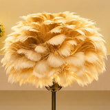 The Golden-Hour Feather Table Lamp pair