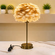 The Golden-Hour Feather Table Lamp pair