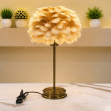 The Golden-Hour Feather Table Lamp pair