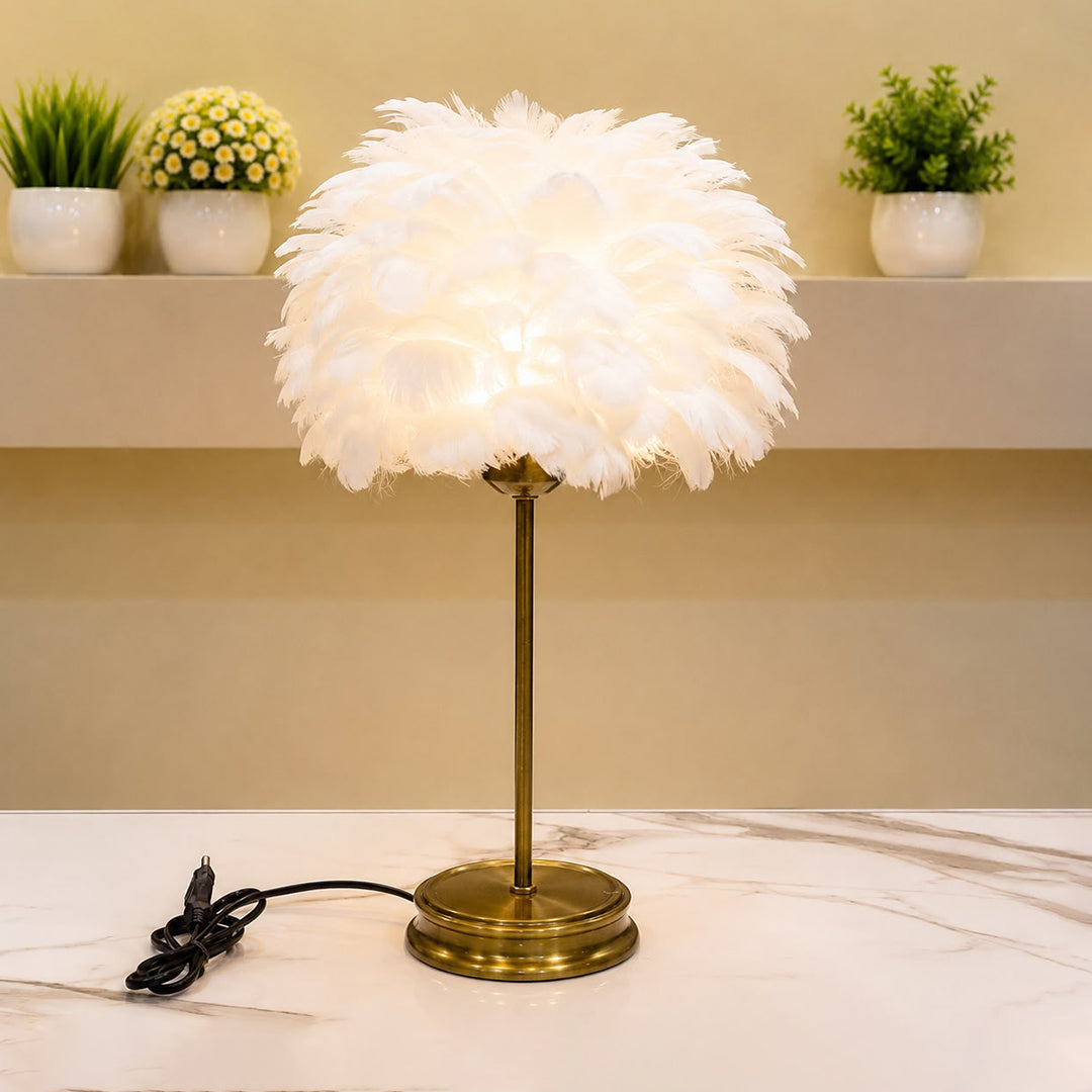 The Cloud-Nine Feather Table Lamp pair