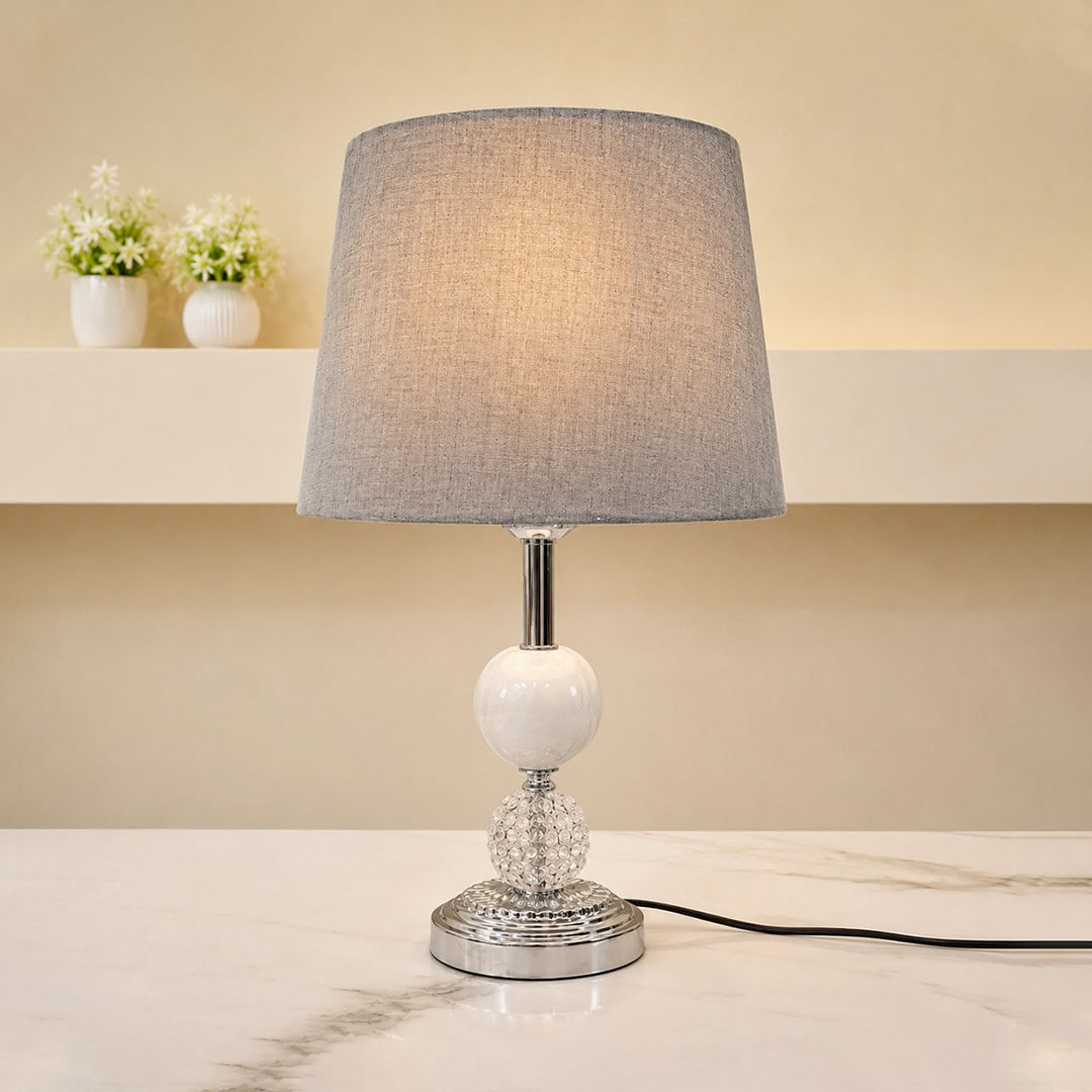 The Imperial Marble &amp; Crystal Ball Table Lamp Pair