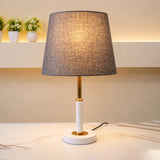 Modern Scandinavian White &amp; Polished Gold Metal Table Lamp [pair]