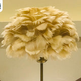 The Golden-Hour Feather Table Lamp pair