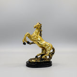 Golden Rearing Horse Fiber Showpiece