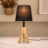 Wooden Tripod Table Lamp Pair