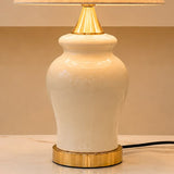 Ivory Luxe Fiber-Art Table Lamp pair