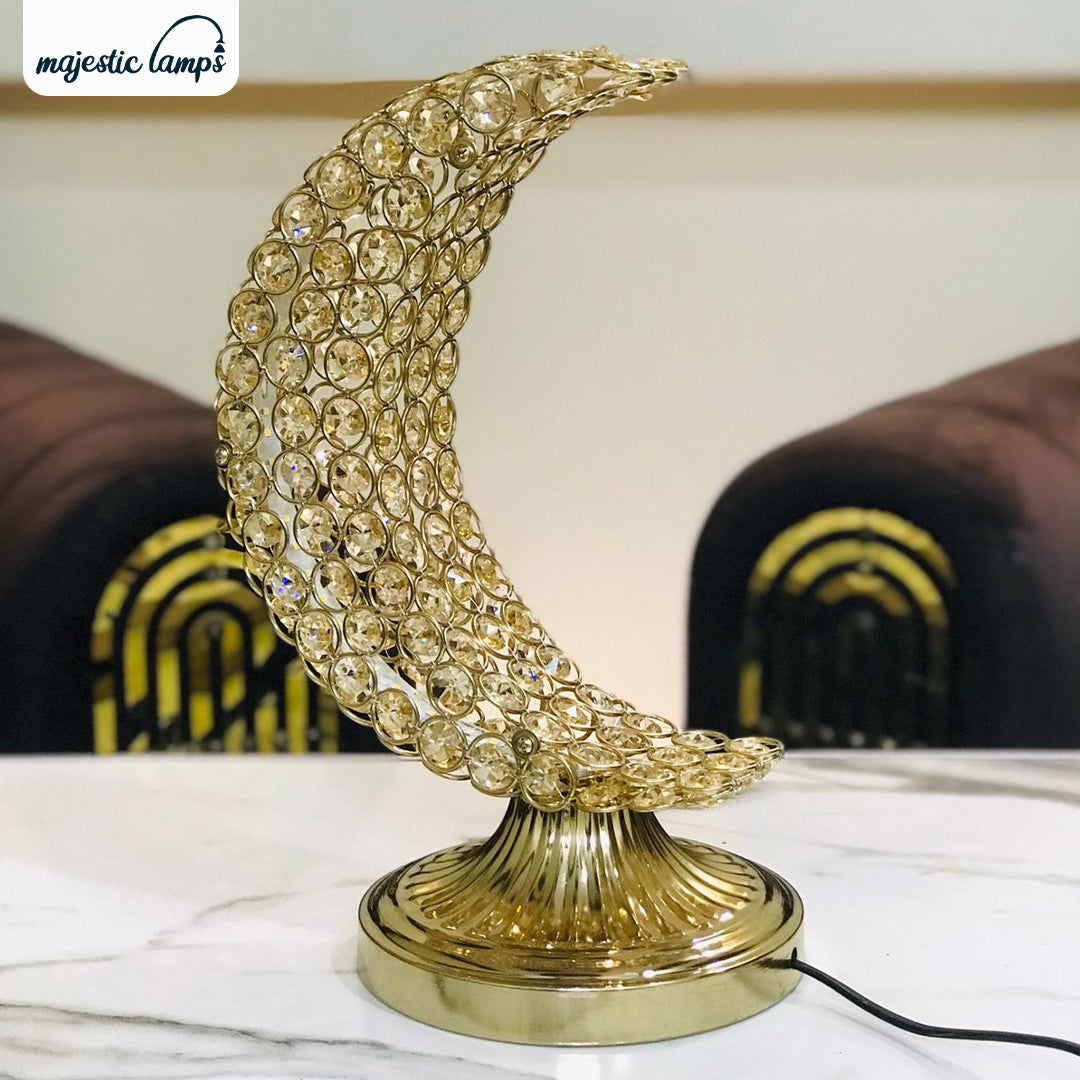 The Ethereal Lunar LED Crystal Table Lamp pair