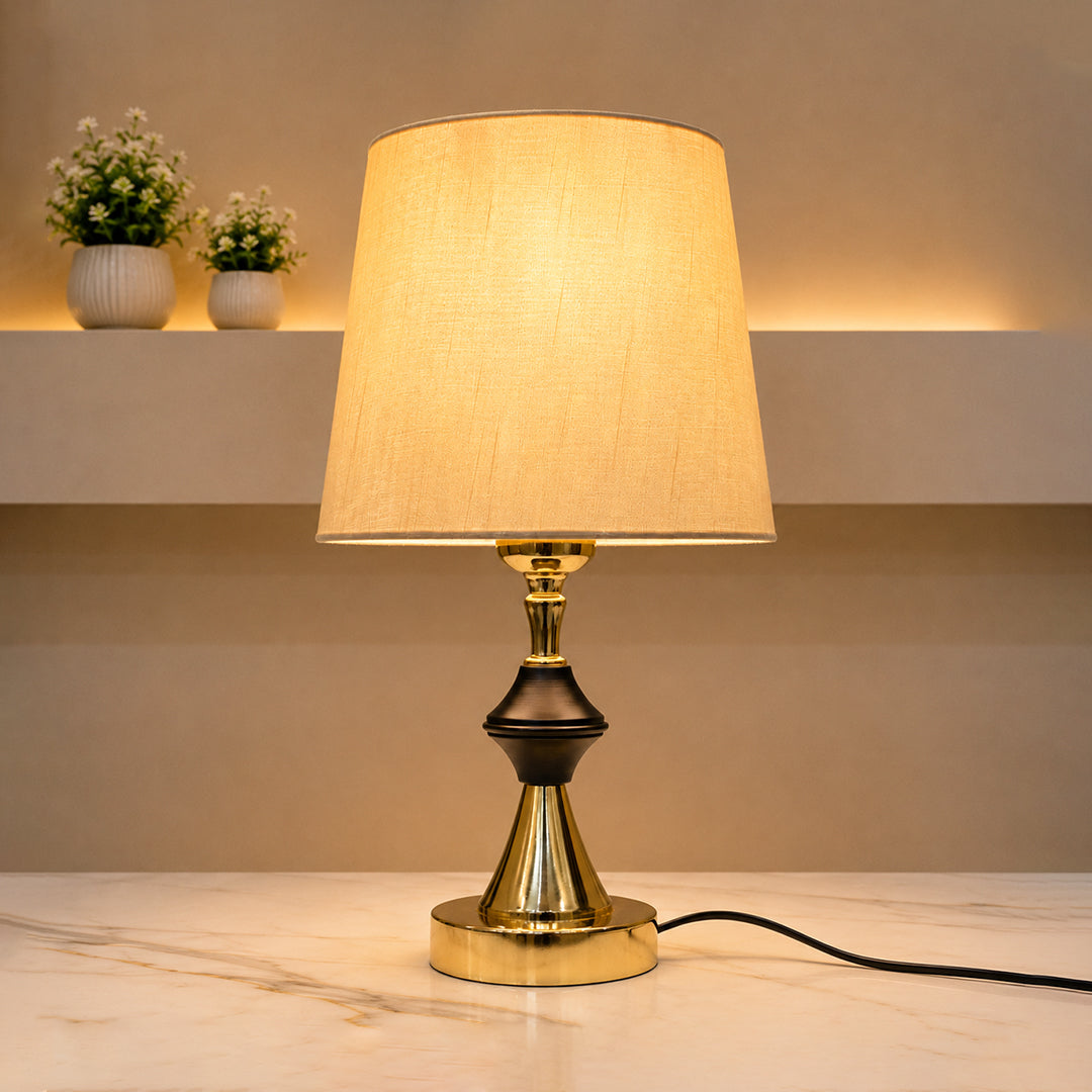 Golden Lattu Table Lamp Pair