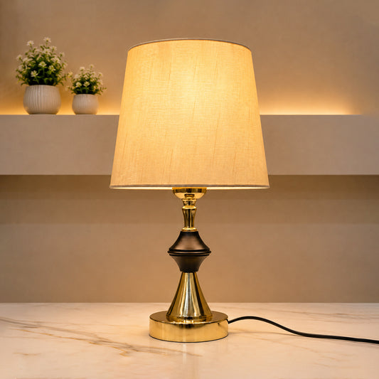 Golden Lattu Table Lamp Pair