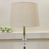 Luxe Crystal-Accented Brushed Gold Standing Floor Lamp