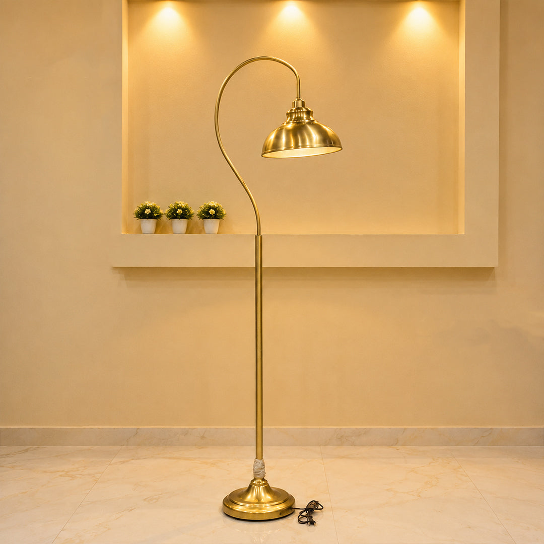 Brass Elephant Small Floor Lamp