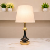 Brass Base Matka Table Lamp Pair