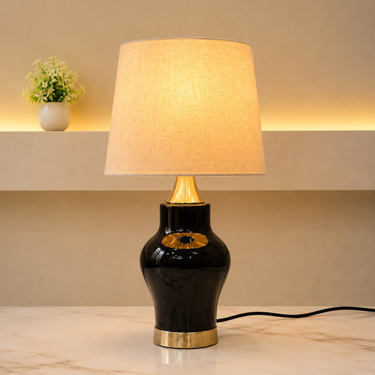 Espresso Luxe Fiber-Art Table Lamp pair