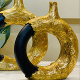 Abstract Dual-Tone Donut Vase set off 2