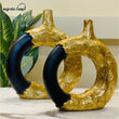 Abstract Dual-Tone Donut Vase set off 2