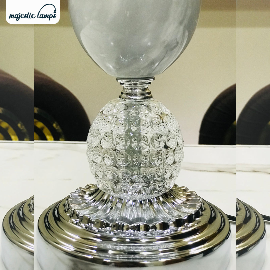 The Imperial Marble &amp; Crystal Ball Table Lamp Pair