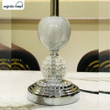 The Imperial Marble &amp; Crystal Ball Table Lamp Pair