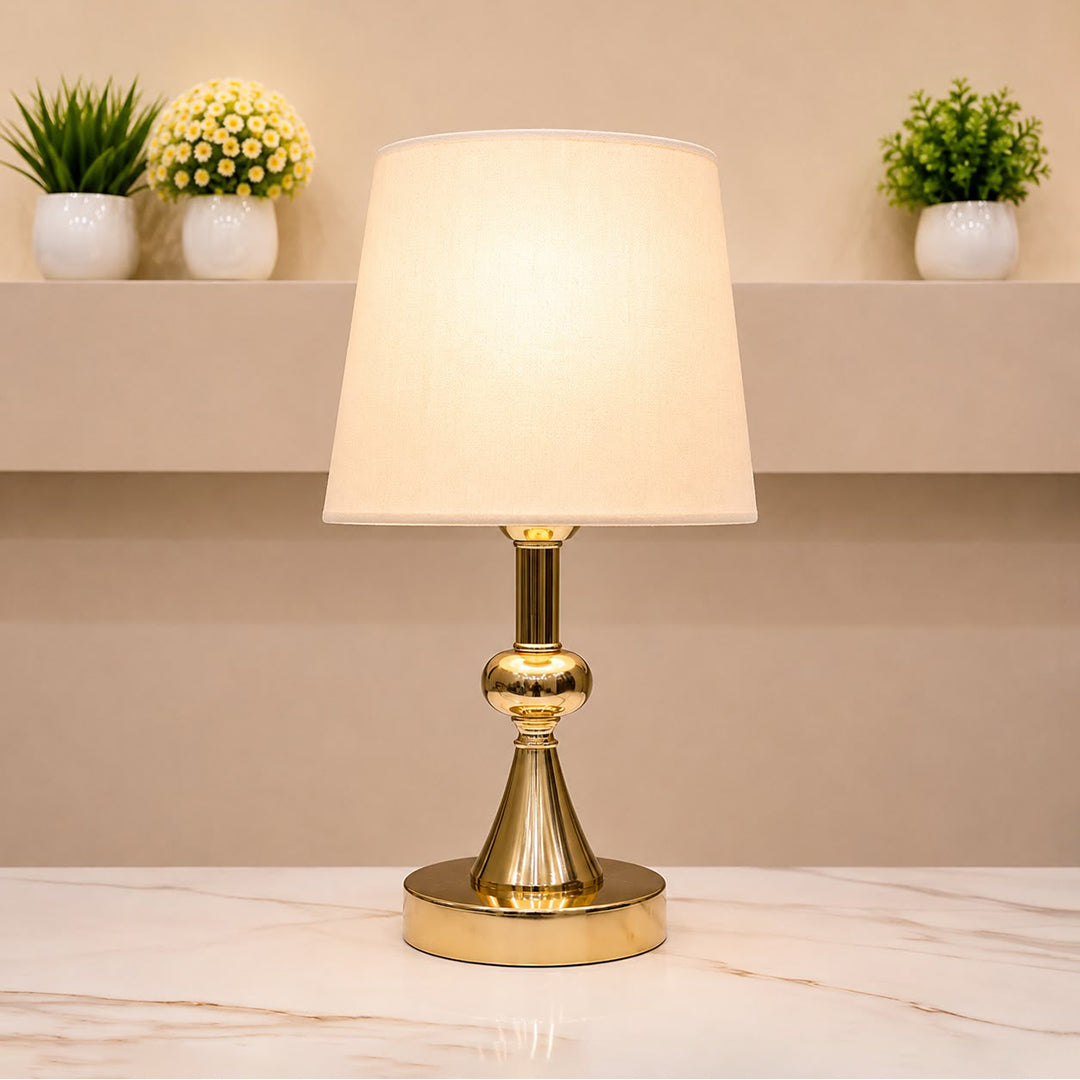 Golden Biscuit Table Lamp Pair