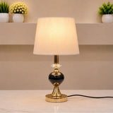 Black Marble &amp; Crystal Ball Table Lamp (Pair)