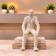 Luxury White Mosaic Human Sculpture – Modern Decorative Showpiece