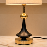Brass Base Matka Table Lamp Pair