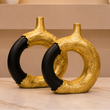 Abstract Dual-Tone Donut Vase set off 2