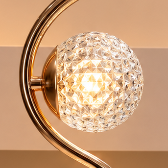 Modern Sculptural Gold Double-Sphere Table Lamp [pair]