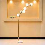 Modern Arched Gold Six-Light Globe Floor Lamp