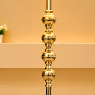 Elegant Gold Beaded Detail Floor Lamp